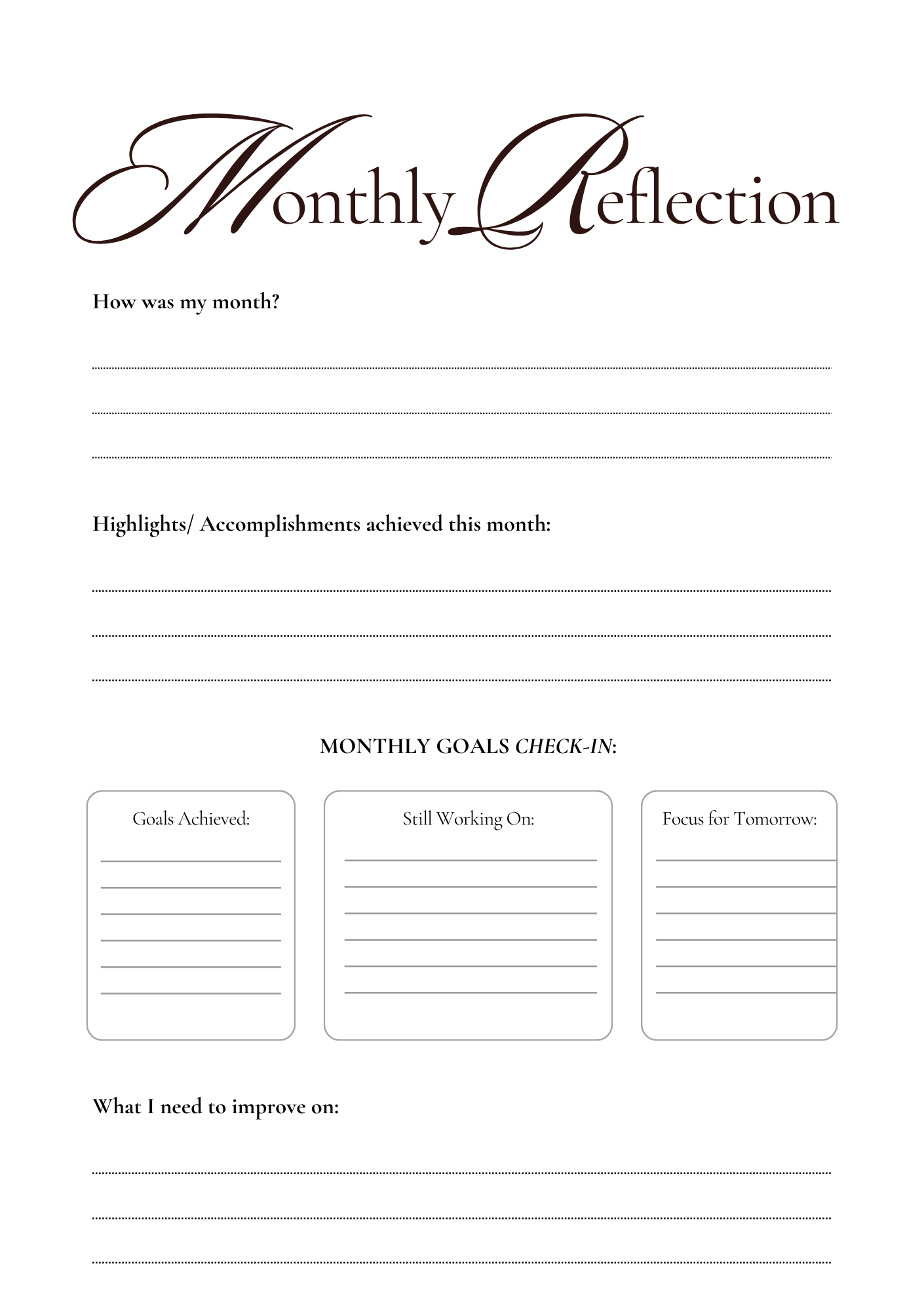 3 Months Undated Productivity Planner