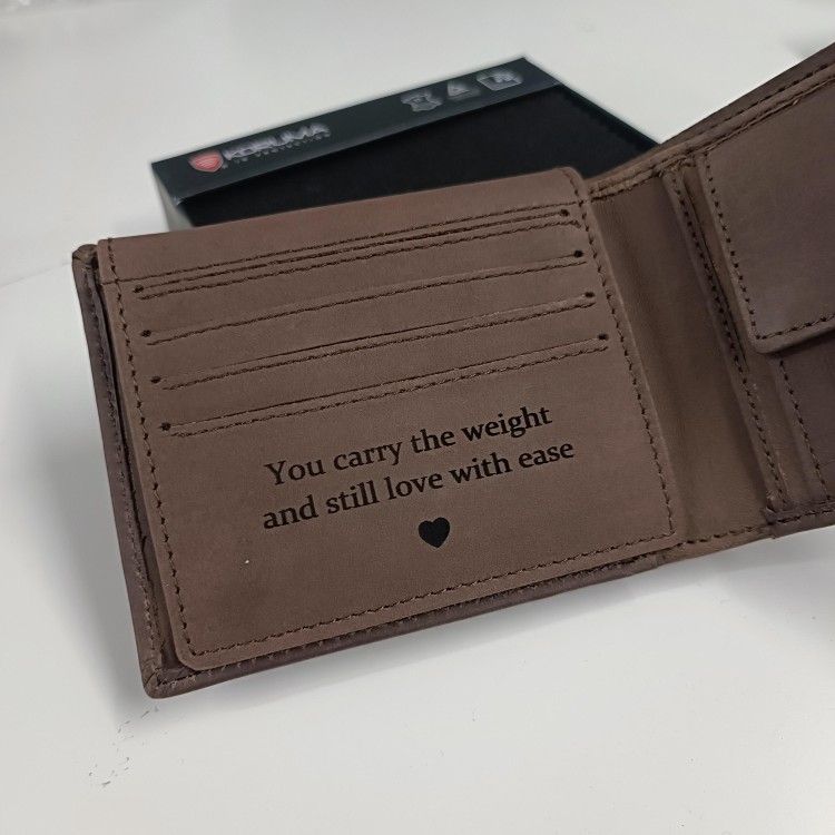 Engraved Leather Wallet for Men