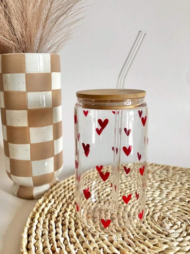 Tumbler with Hearts Design