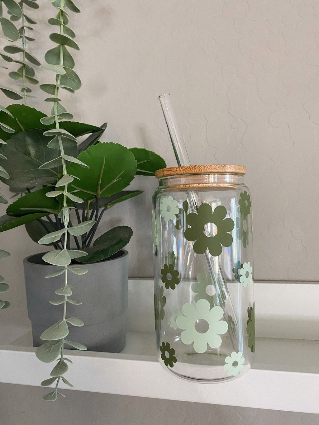 Floral Glass Jar