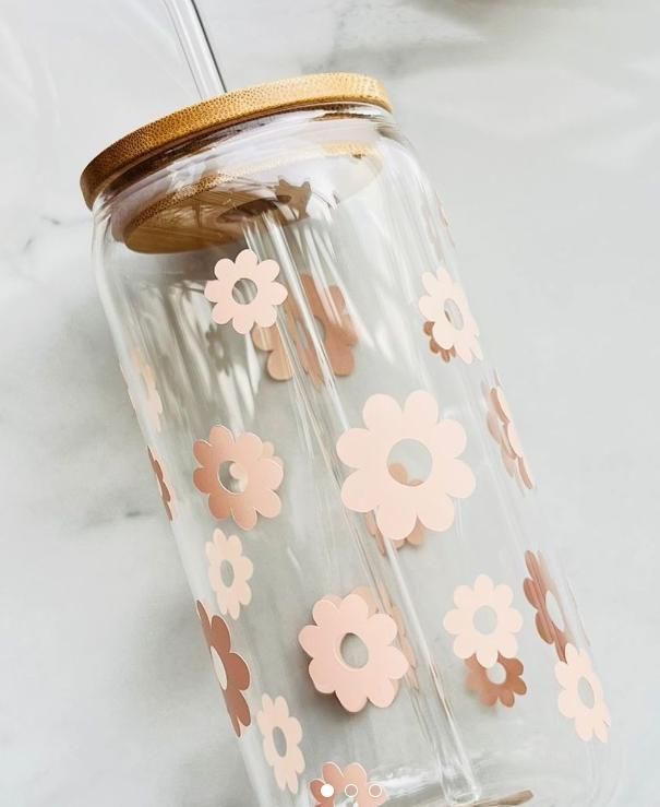 Floral Glass Jar