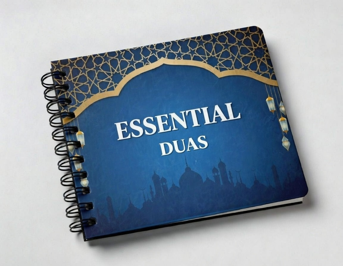 Levara Essential Duas book with blue cover and gold design for dua lipa book club