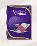Levara Qur'anic Duas spiral notebook with decorative purple and gold cover featuring dua lipa book club