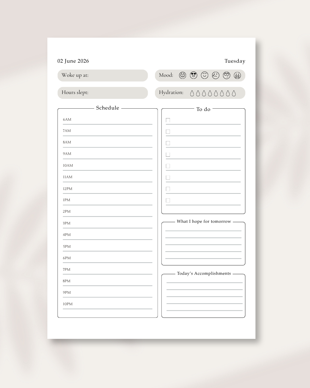 3 Months Undated Productivity Planner