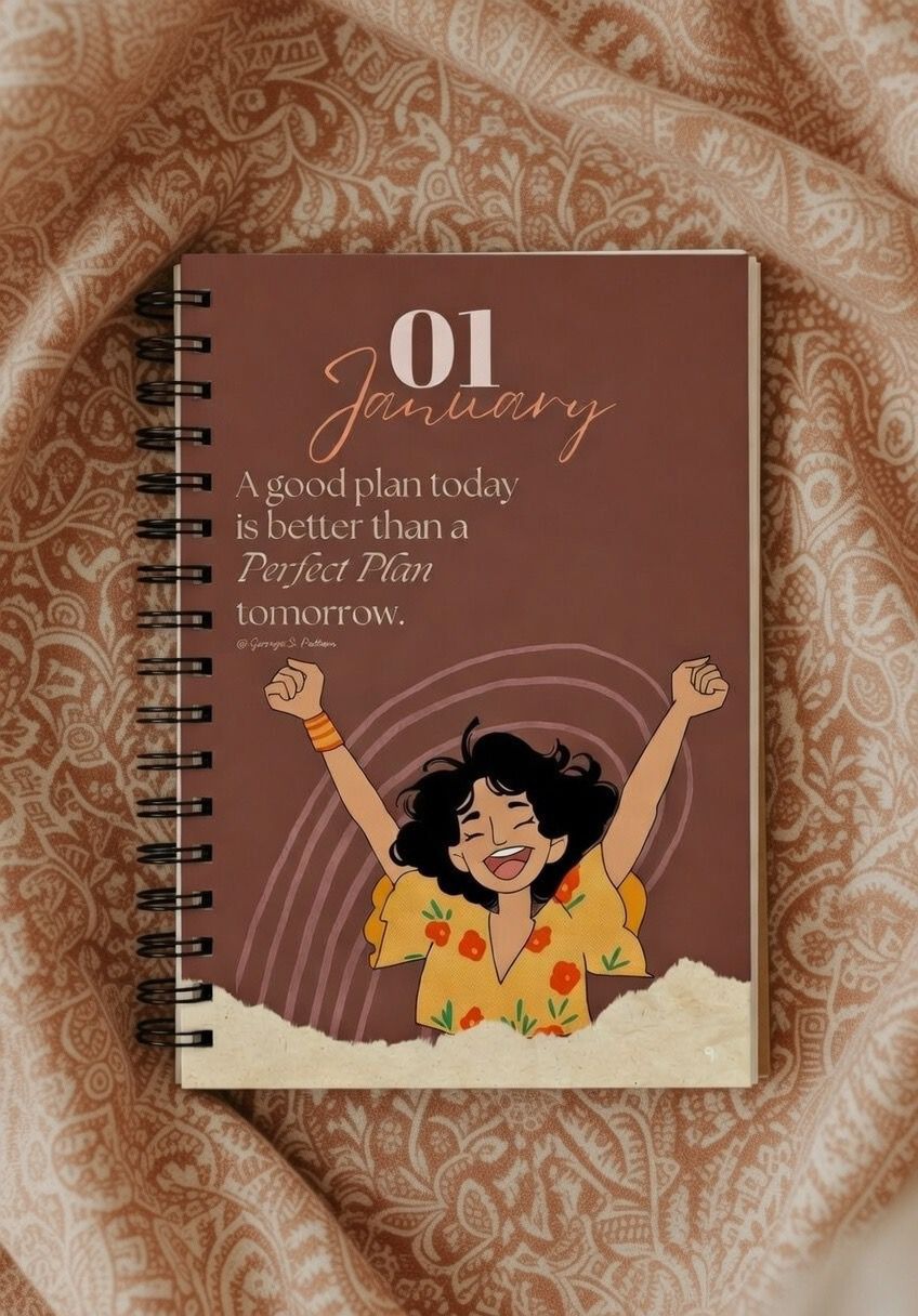 Levara student loan repayment planner with January cover and motivational quote on fabric background